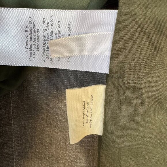 Madewell The Drop-Shoulder Linen Blend Foraged Green Boxy Crop Blazer Size XL - Picture 16 of 17